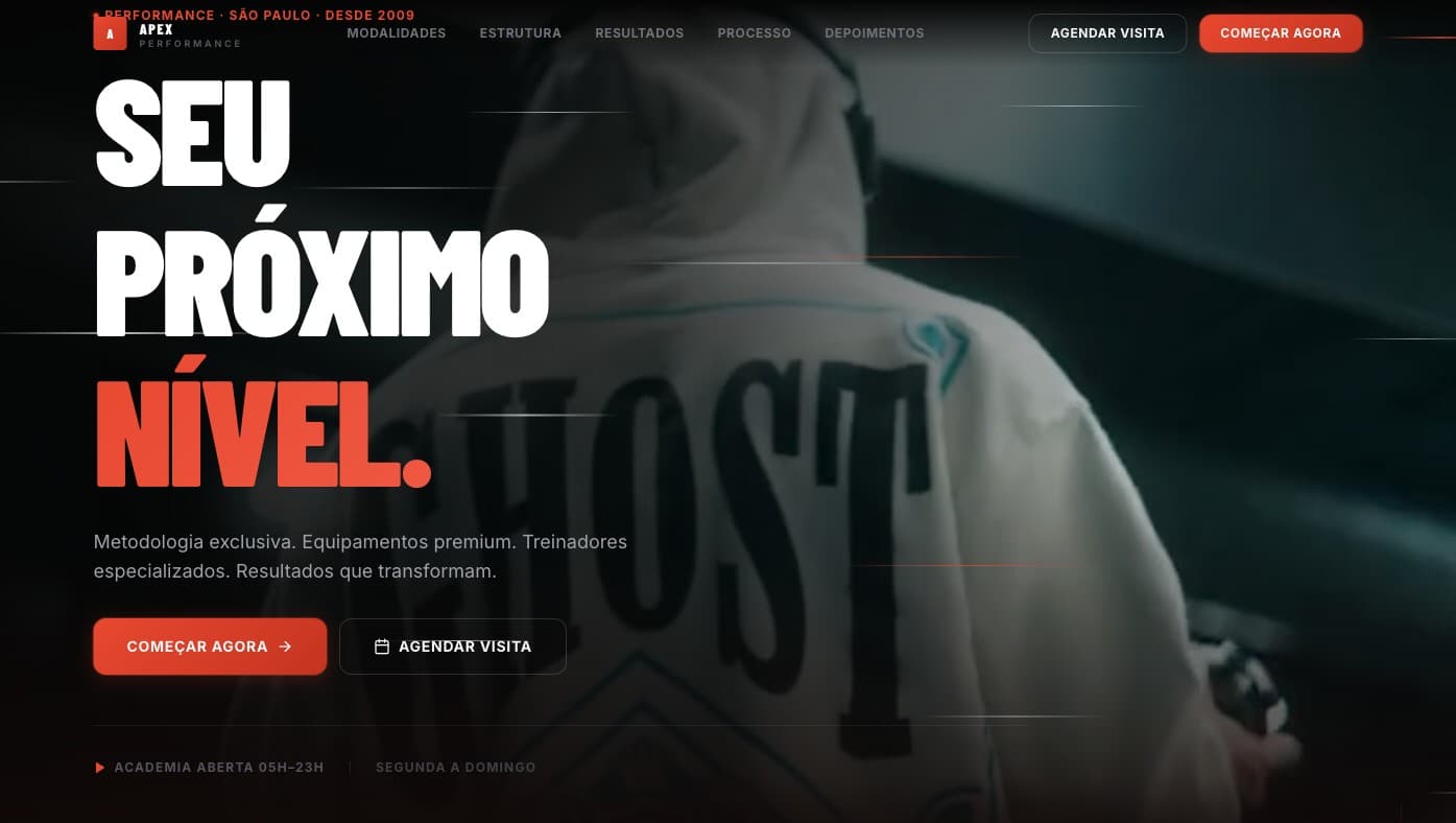 Preview do demo APEX Performance