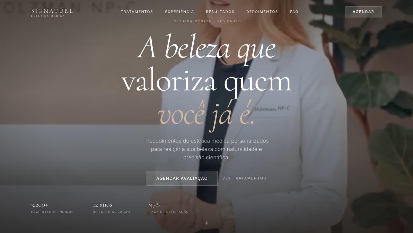 Preview do demo Signature Estética